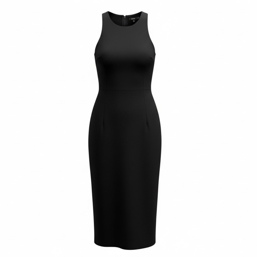 Theory Black Sleeveless Side-Slit Midi Dress – Size 4